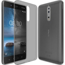 Nokia 8 Kilif Soft Silikon Seffaf-Siyah Arka Kapak 245811406