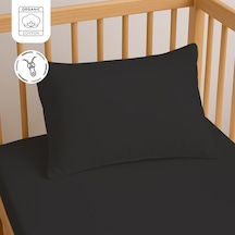 %100 Pamuk Fermuarlı Bebek Yastık Kılıfı 35x45 Cm 2 Adet Doğal & Yumuşak Koyu Antrasit