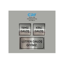 Alüminyum Lütfen Galoş Giyiniz Kirli Temiz Yazılı Üçlü Set Uyarı Levhaları 10x20 Cm 10x10 Cm Ve 10x10 Cm Arkası Yapışkanlı