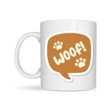 Woof Köpek Temalı Porselen Kupa Model 54 Sevimli Patili Tasarım, Kahve & Çay Kupası, Hayvanseverlere Özel Hediye Diğer