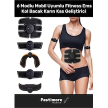 Premium 6 Modlu Mobil Uyumlu Fitness Ems Kol Bacak Karın Kas Geliştirici Spor Aleti