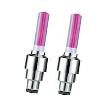 Piranha Pembe Led Işıklı Lastik Sibop Kapağı 2li
