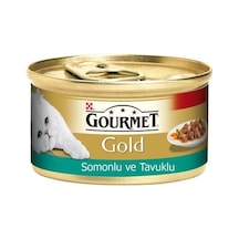 Gourmet Gold Somon ve Tavuklu Konserve Yetişkin Kedi Maması 85 G