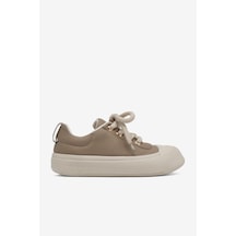 Tonny Black Rahat Kalıp Kauçuk Taban Bağcıklı Sneaker Kadın Bej Sneaker Tbklc05