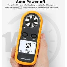 Pazly Taşınabilir Rüzgar Hızı Ve Sıcaklık Ölçer - Kompakt Anemometre Siyah Siyah