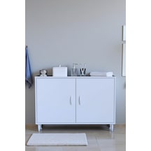 Eliusta Arden 95 Cm Beyaz 2 Bölmeli Banyo Düzenleyici Dolap 1 Raflı Çok Amaçlı Mutfak Dolabı 95x75x32,5 Cm Beyaz