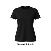 Kadın Siyah Basic Pamuk T-shirt Siyah