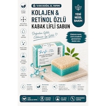 Kabak Lifli El Yapımı Kolajen & Retinol Özlü Sabun Collagen Sabun Kabak Lifi - Lavanta