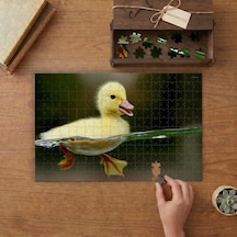 Yavru Sarı Ördek Tasarımı 240 Parça Ahşap Puzzle Ahşap Kutuda Mpy40174