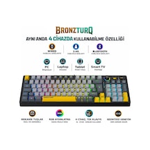 Bronzturq Mk1141 Rgb Antı-ghostıng 3n1 Wired + 2.4g + Bluetooth Mekanik Klavye