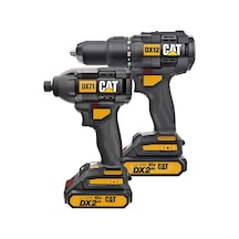 CAT DX12K Li-ion Çift Akülü Profesyonel Darbeli Vidalama + DX71 Kömürsüz Darbeli Matkap Kombo Set