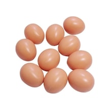 Plastik Yumurta 5 Cm 10 Adet Kahverengi
