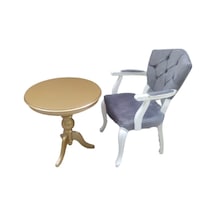 Bengimobilya Fiskos-Berjer Sandalye Kelebek Model Parlak Beyaz-Ceviz Babyface (495734459) Altın