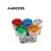 22Mm Dijital Voltmetre 20V 500V Arası Ac 220V Ac 1 Adet-Yeşil