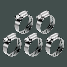 Ayrex 5 Adet Hortum Kelepçesi Tork Ayarlı 22x36 Mm Paslanmaz Çelik Boru Metal Kelepçe Ayarlanabilir Klips