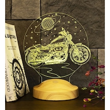 Chopper Motorsiklet Motor Hayranlarına Hediye 3D Led Lamba