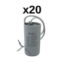 20'li Zheli 1,5 Μf 25x49 Mm Plastik Kablolu 450-500 Acv Daimi Devre Kondansatörü