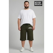 Süperlife Büyük Beden Erkek Şort New York Baskılı Rahat Kalıp 3xl-6xl Spr26bsr591-05 Haki