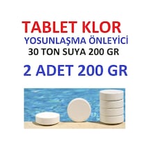 Tablet Klor 200 Gr 2 Adet Yosun Önleyici Havuz Temizleyici Havuz Tablet Kloru Su Dezenfektanı