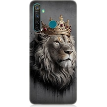 Realme 5 Pro Uyumlu Kral Aslanın Gururlu Bakışı Desenli Silikon Kılıf Çok Renkli