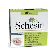 Schesir Jelly Ton Balığı Ve Mahi Mahi Balığı Jöle Içinde Yetişkin Kedi Konservesi 85g