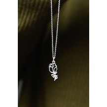925 Ayar Gümüş Rodyum Kaplama Kristal Kesim Gül Kadın Kolye UVPS101501-2 925 Ayar Gümüş Rodyum Kaplama Kristal Kesim Gül Kadın Kolye UVPS101501-2