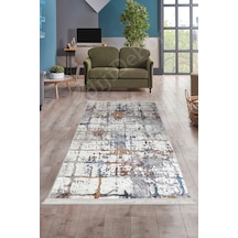 Dijidekor Halı Multi Cool Ky7005 Yıkanabilir Saçaklı Kesme İn... Mavi