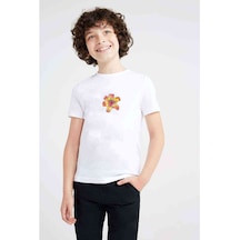 Watercolor Lily Flower Baskılı Unisex Çocuk Beyaz T-Shirt