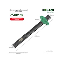 Xiyyadms Endüstriyel Çelik Mermer Kesici: Krom Vanadyum Bıçaklı, Sert Malzeme İşleme, 10" Siyah Oksit Flattip Oyma Aleti