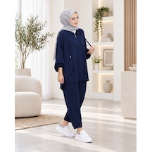 Unika Boutique Kadın Yarım Fermuar Detay İkili Salaş Takım Lacivert