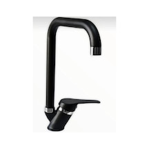 Vsa Siyah Köşe Boru Mix Mutfak Evye Bataryası 5 Yıl Garanti Musluk Siyah