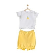 Dear Enika Andywawa Kız Bebek Ananas Desenli Alt Üst Sarı Şort Takım Ac21633r 001