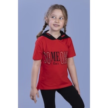 Toontoy Kids Toontoy Kız Çocuk Kapüşonlutaş İşlemeli Baskılı Tişört Kırmızı Toontoy Kids Toontoy Kız Çocuk Kapüşonlutaş İşlemeli Baskılı Tişört Kırmızı