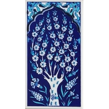 Armada Çini 10X20 Cm Ed 204 Kobalt Hayat Ağacı El Dekoru Çini