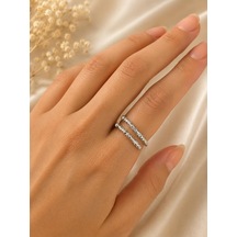Eskitme Döngü Silver Yüzük Çok Renli