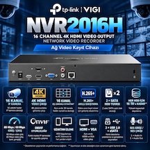 Tp-link Vıgı 16k-nvr2016h 16 Kanal 4k Hdmı, Ip Kamera Nvr Ağ Video Kayıt Cihazı