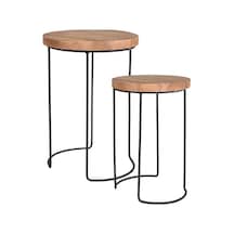 Sehpa Takımı Teak 2 Parçalı Kahverengi