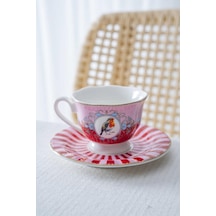 Acar Syt-08596 Birdie Pembe 6'lı Kahve Fincan Takımı Pembe