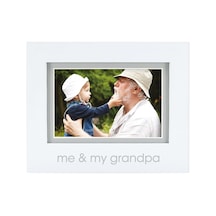 Me And My Grandpa Sentiment Bebek Resim Çerçevesi, Bebek Hatırası Fotoğraf Çerçevesi, Cinsiyetsiz Bebek Kreş Dekoru, Büyükanne Ve Büyükbaba Hediyesi, Beyaz Açık Gri