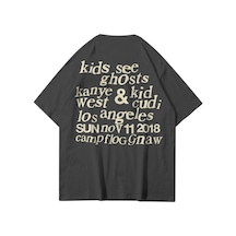 Flood Of Style Unisex Ksg Kids See Ghosts Antrasit Tshirt Gri