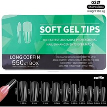 Yeni Nesil Jel Destekli Long Coffin Tips 550 Adet 55564-03