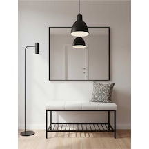 Özcan Metal Metal Ayaklı Raflı Bench Puf Bank Antre Mutfak Salon Yatak Odası Puf Bank 105 40 Beyaz