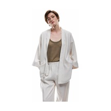 Koton Cepli Geniş Yarım Kol Keten Kimono Gri 5sak50027ew Gümüş Rengi