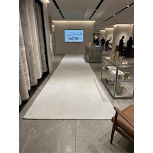 Merinos Jonas Jel Halıcılık Açık Bej Modern Kaymaz Taban Salon Hol, Koridor Mutfak Yıkanabilir Kesme Yolluk Halı Gri