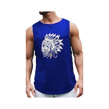 Bluu Indians Kolsuz Sporcu T-shirt Tank Top Spor Atlet