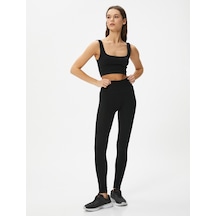 Koton Spor Fitilli Tayt Yüksek Bel Slim Fit Siyah 4sak40161nk 4SAK40161NK999 Siyah