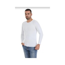 Yıldız 385 Erkek Modal Uzun Kol Sıfır Yaka Atlet Tekli Beyaz