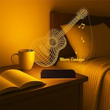 Luvivia Gitar Gitarist Müzisyen Hediyesi Kişiye Özel 3d Lamba - Masa Gece Lambası Şeffaf