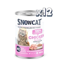 Snow Cat Premium Parça Etli Tavuklu Yavru Kedi Konservesi 12 x 400 G