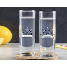 Kişiye Özel Renkli Baskılı Dümen Figürlü İkili Vodka Bardağı-1 Çok Renkli